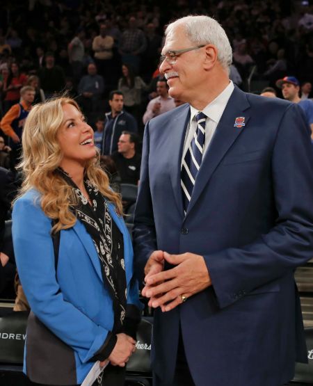 Jeanie Buss poses a picture with ex-boyfriend Phil Jackson.